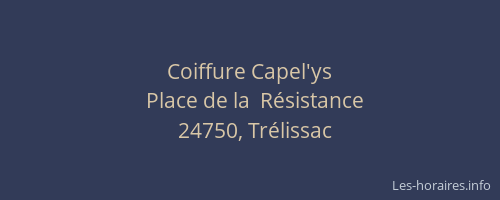 Coiffure Capel'ys