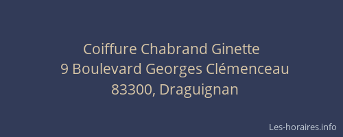 Coiffure Chabrand Ginette