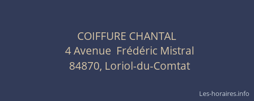 COIFFURE CHANTAL