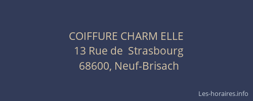 COIFFURE CHARM ELLE