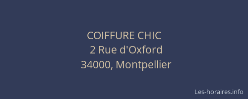 COIFFURE CHIC