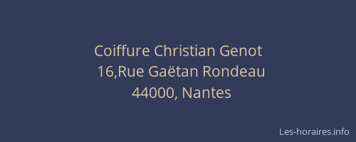 Coiffure Christian Genot
