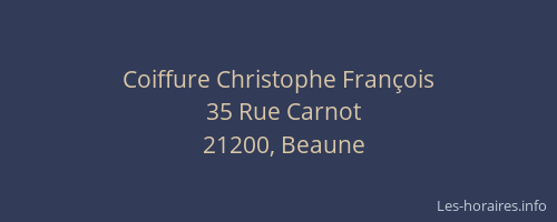 Coiffure Christophe François