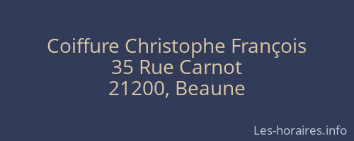 Coiffure Christophe François