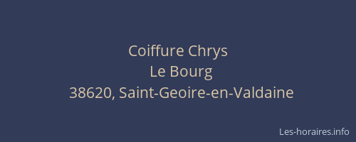 Coiffure Chrys
