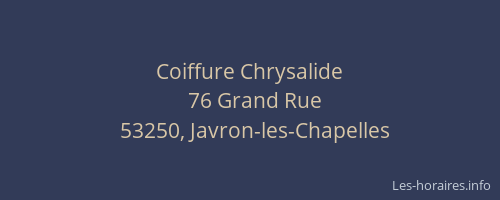 Coiffure Chrysalide