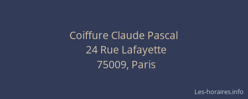 Coiffure Claude Pascal