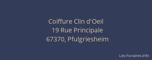 Coiffure Clin d'Oeil
