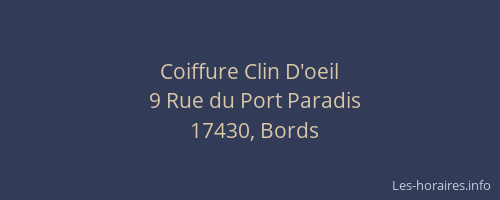 Coiffure Clin D'oeil