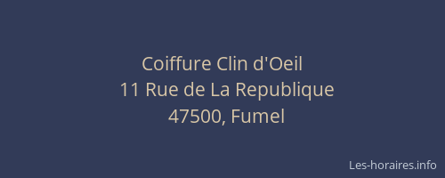 Coiffure Clin d'Oeil