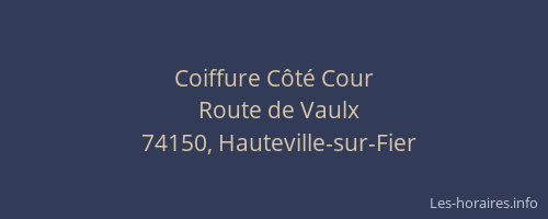 Coiffure Côté Cour