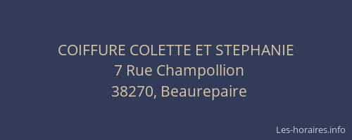COIFFURE COLETTE ET STEPHANIE