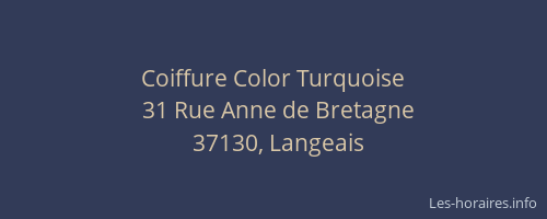 Coiffure Color Turquoise
