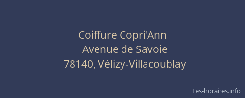 Coiffure Copri'Ann