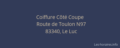 Coiffure Côté Coupe