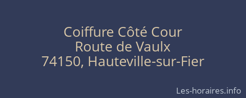 Coiffure Côté Cour