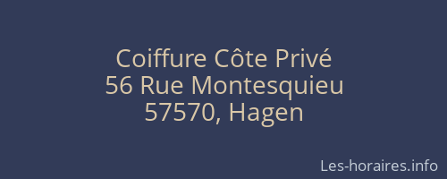 Coiffure Côte Privé