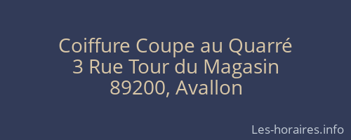 Coiffure Coupe au Quarré