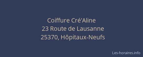 Coiffure Cr&eacute;'Aline