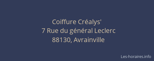 Coiffure Cr&eacute;alys'