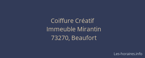 Coiffure Cr&eacute;atif