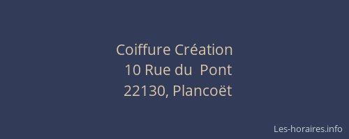 Coiffure Cr&eacute;ation