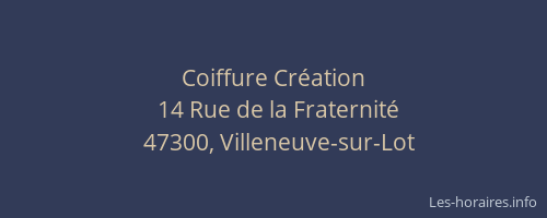 Coiffure Cr&eacute;ation