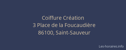 Coiffure Cr&eacute;ation