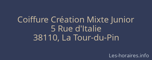 Coiffure Création Mixte Junior