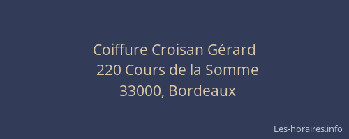 Coiffure Croisan Gérard