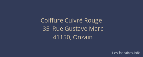 Coiffure Cuivr&eacute; Rouge