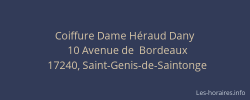 Coiffure Dame H&eacute;raud Dany