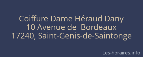 Coiffure Dame Héraud Dany