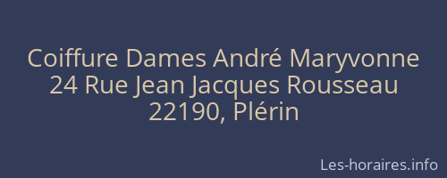 Coiffure Dames André Maryvonne