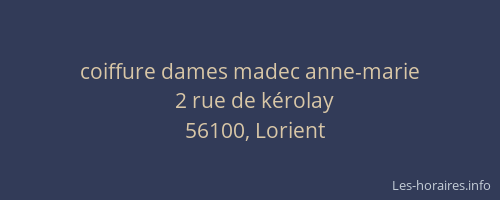 coiffure dames madec anne-marie