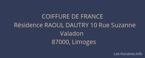 COIFFURE DE FRANCE