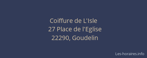 Coiffure de L'Isle