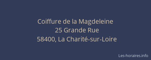 Coiffure de la Magdeleine