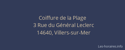 Coiffure de la Plage