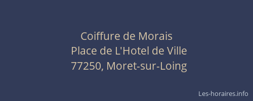 Coiffure de Morais