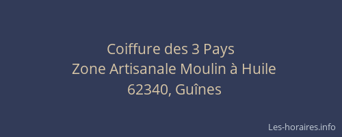 Coiffure des 3 Pays