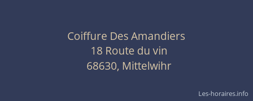 Coiffure Des Amandiers