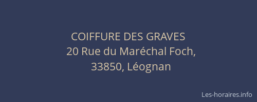 COIFFURE DES GRAVES