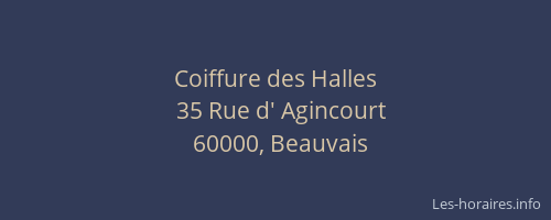 Coiffure des Halles