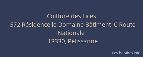 Coiffure des Lices