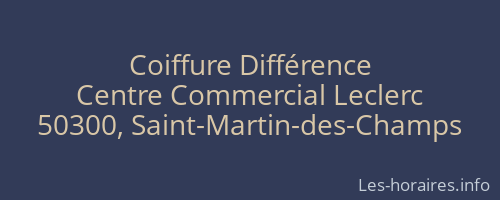 Coiffure Différence