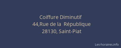 Coiffure Diminutif
