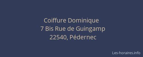 Coiffure Dominique