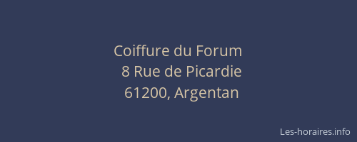 Coiffure du Forum