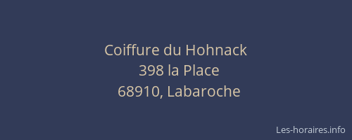 Coiffure du Hohnack